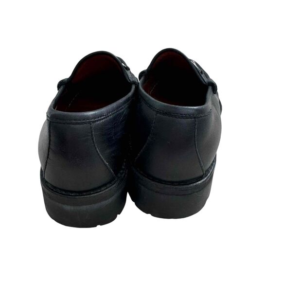 Gucci Black Leather Horsebit Lug Sole Loafers Silver Bit Detail Preppy Designer - Picture 3 of 13